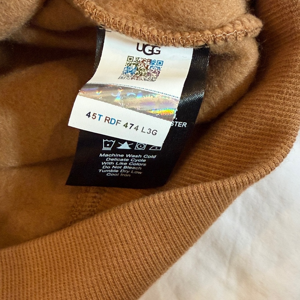 NWT UGGbraid Tasman Pull-On Hoodie In Chestnut Size Medium - Picture 6 of 16